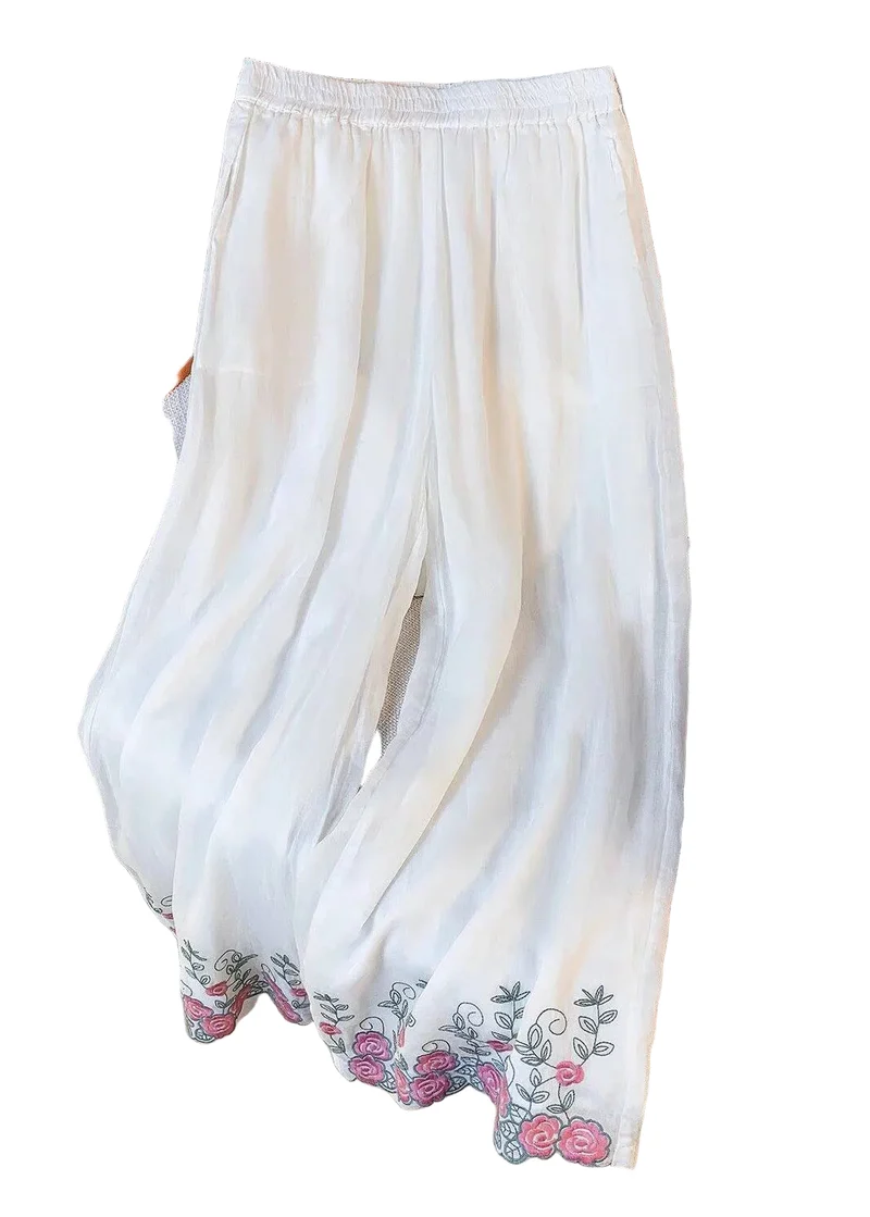Dames Broek Bohemien Borduursel Elastische Taille