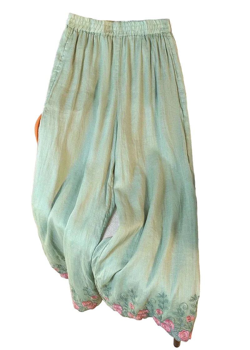 Dames Broek Losse Pasvorm Geborduurd Zomerstijl