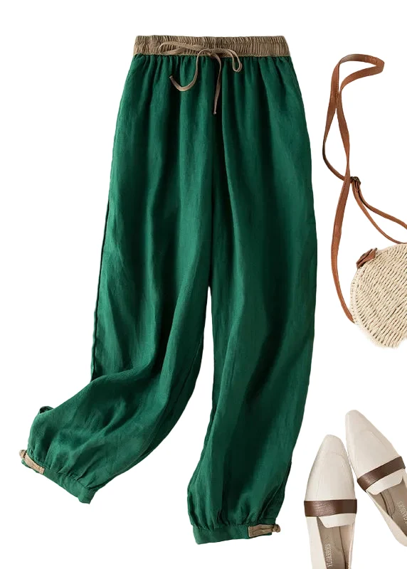 Dames Crop-Broek Casual Met Strikceintuur