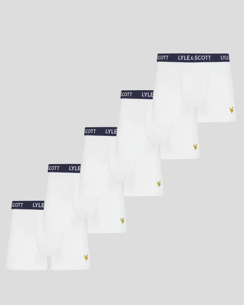 Lyle & Scott Miller boxershorts voor heren | 5 stuks | Wit