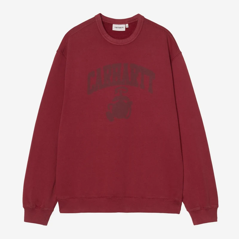 Carhartt WIP Herensweatshirt van Pond Corps met een verwassen look | Marsala Heavy Stone Wash