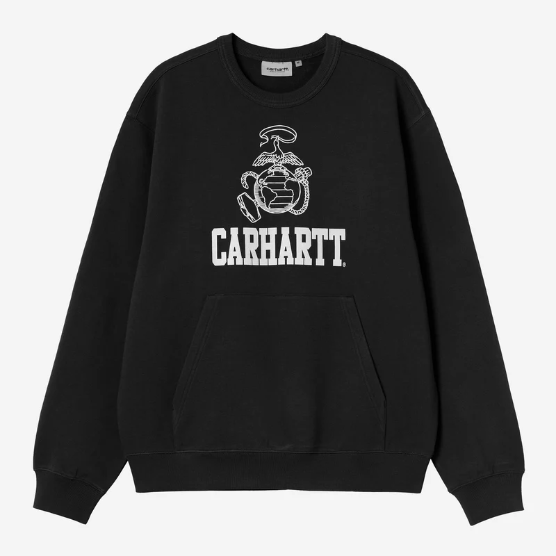Carhartt WIP Heren Pond Corps Sweatshirt | Zwart