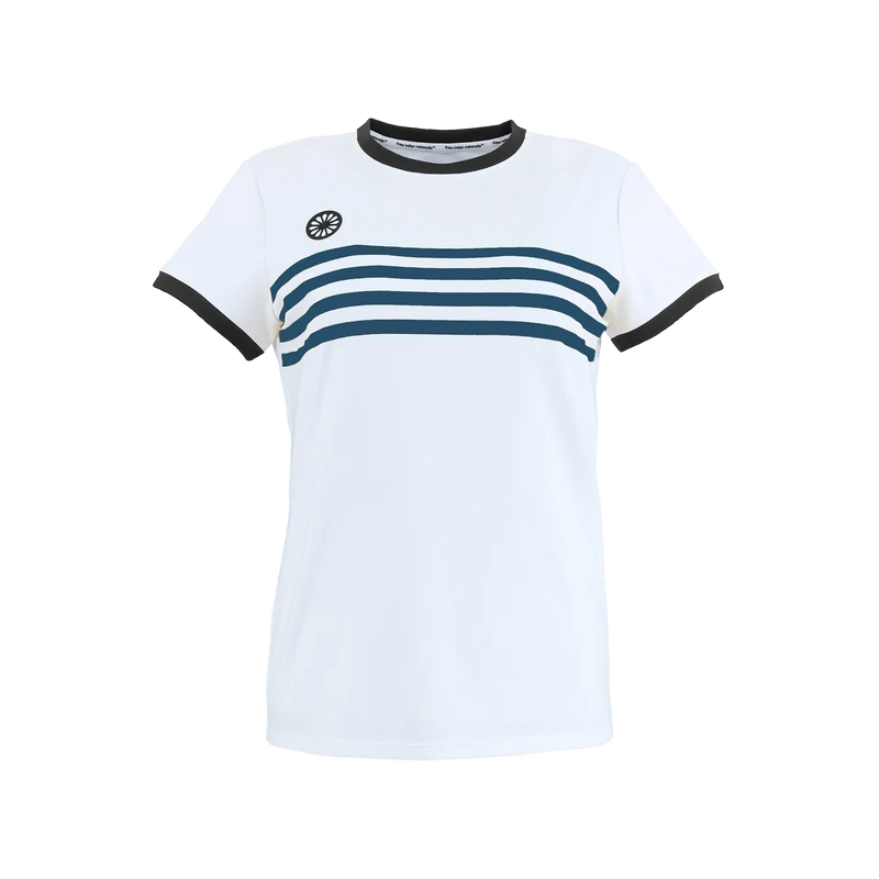 Indian Maharadja Kadiri Striped tee Girls White - Petrol