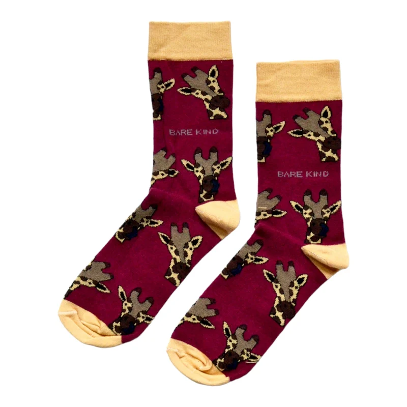 Bare Kind Red de giraffe bamboe sokken