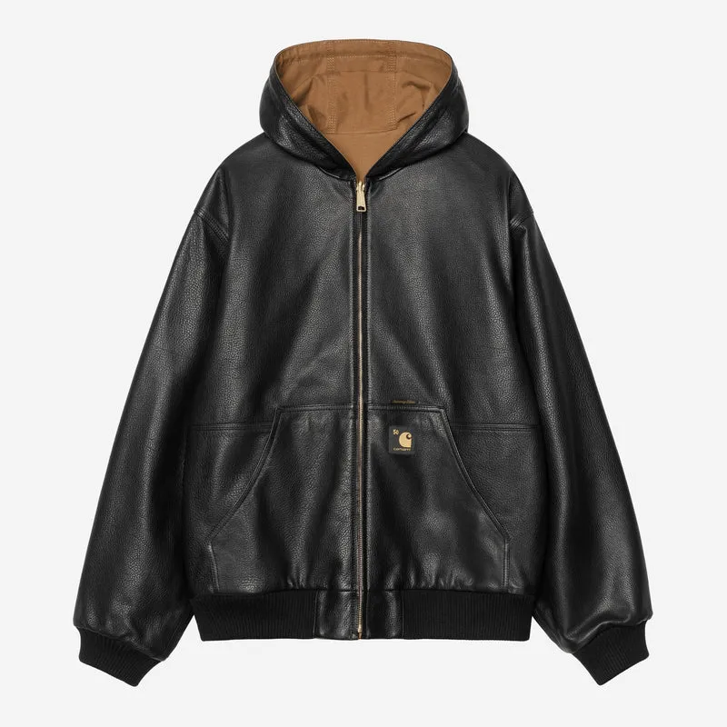 Carhartt WIP HEREN OG Active Leren jas ter ere van het 50-jarig jubileum | Zwart / Hamilton Brown