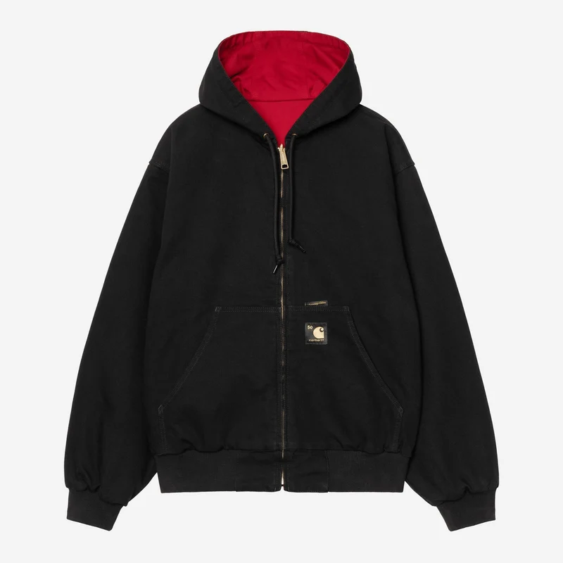 Carhartt WIP HEREN OG Active Canvasjack ter ere van het 50-jarig jubileum | Zwart / USA Rood