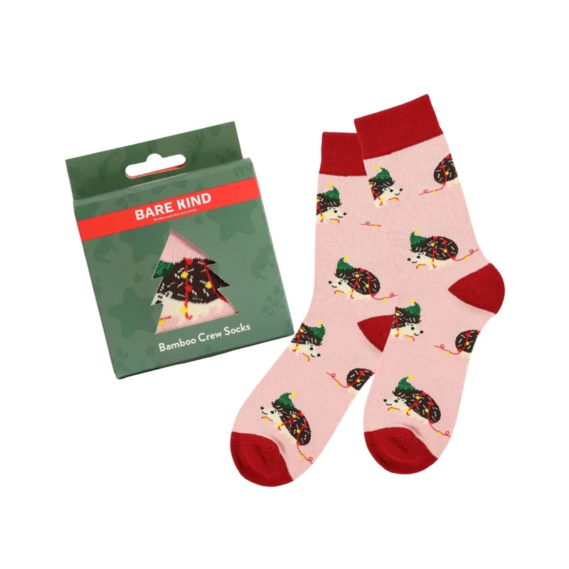 Bare Kind Kerstbal Egel Bamboe Sokken