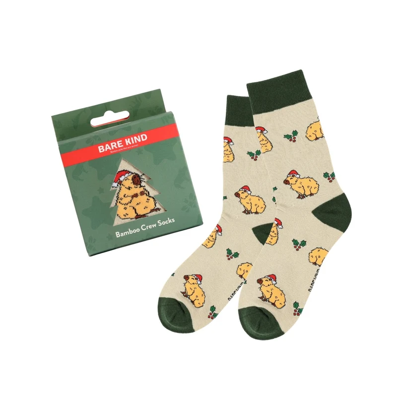 Bare Kind Kerstbal Capybara Bamboe Sokken