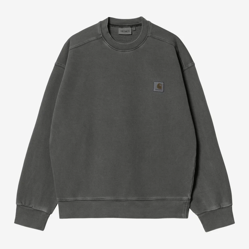 Carhartt WIP Nelson herensweatshirt | Zwart, geverfd