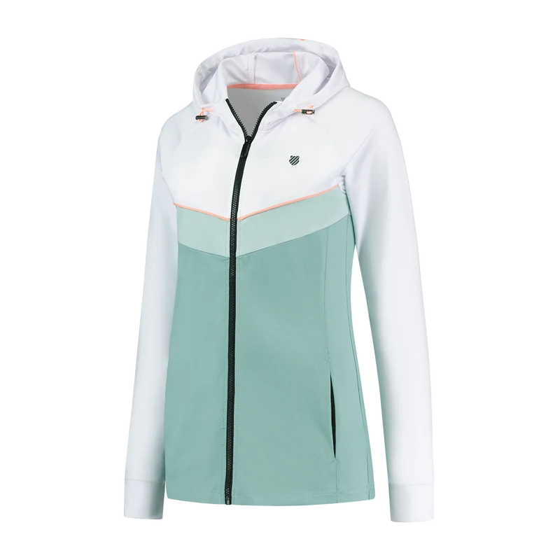K-Swiss Hypercourt Tracksuit Hooded Stretch Jacket Nile Blue