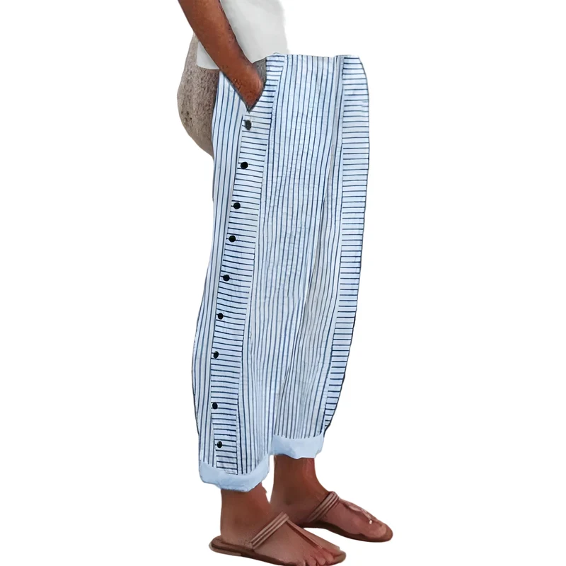Zwarte Heren Broek Met Elastische Band En Zijzakken - Casual Rechte Pasvorm