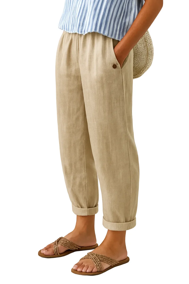 Dames Broek Rechte Pijp met Zijzakken voor Casual en Verfijnde Looks