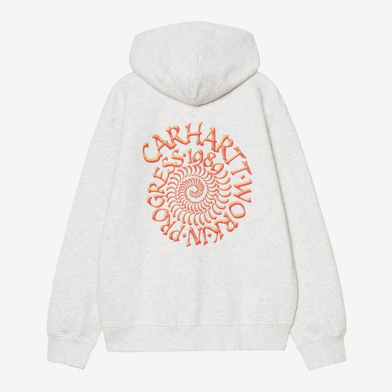 Carhartt WIP Heren hoodie met spiraalmotief | Ash Heather