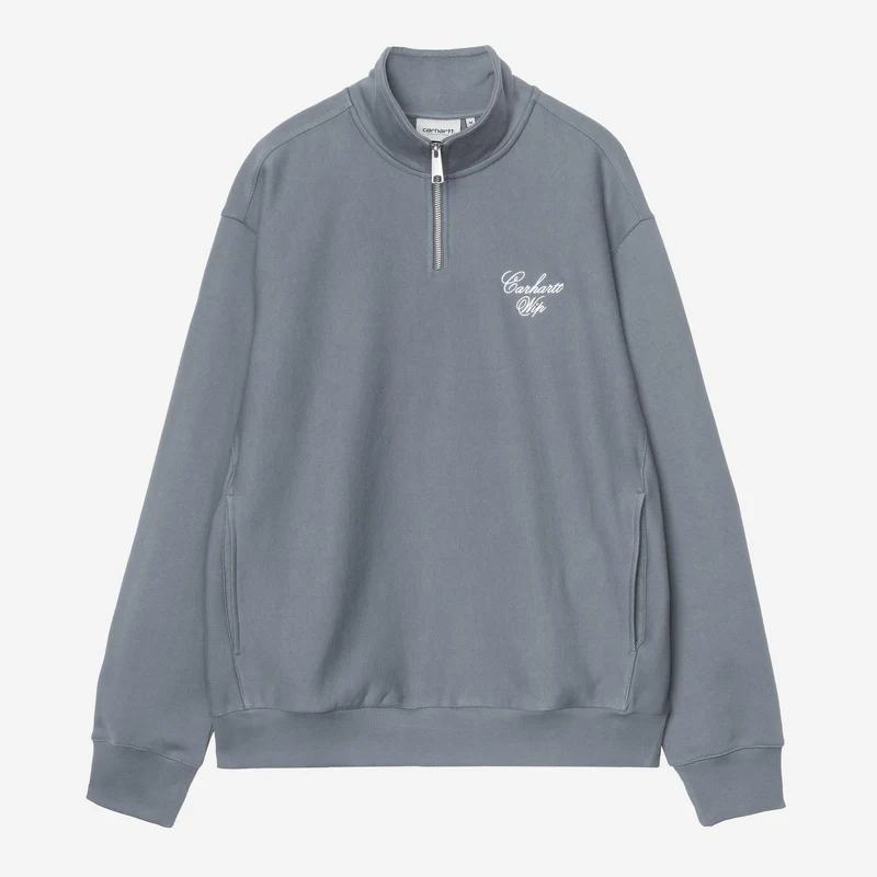 Carhartt WIP Heren Longhand Half Zip Sweatshirt | Comfortabel blauw