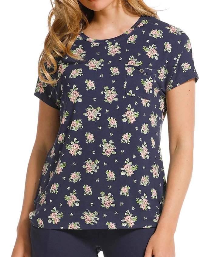 Pastunette pyjama shirt dames - Deluxe - NOS - Blue Flower