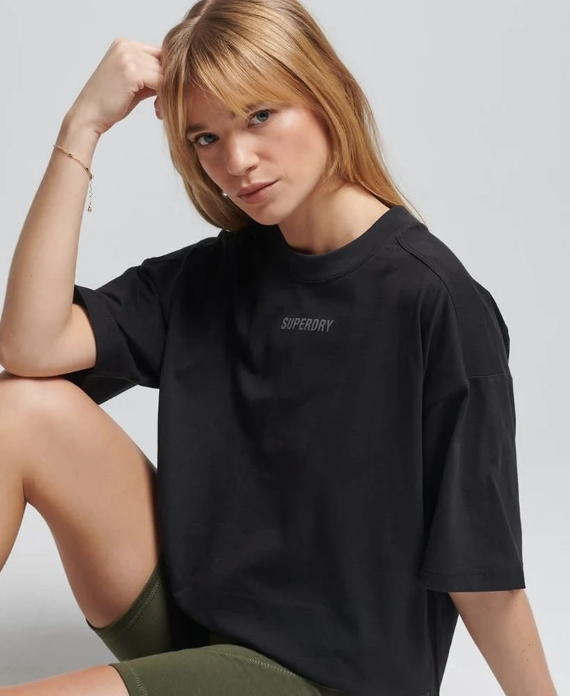 Superdry Sport Code Tech Boxy Tee Black