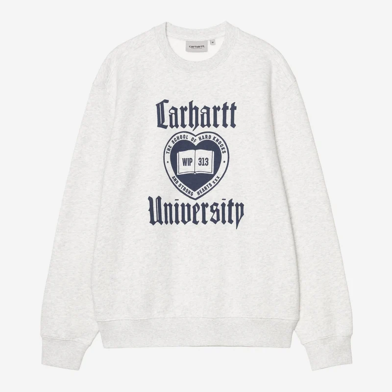 Carhartt WIP Heren Schooling Sweat Top | Ash Heather