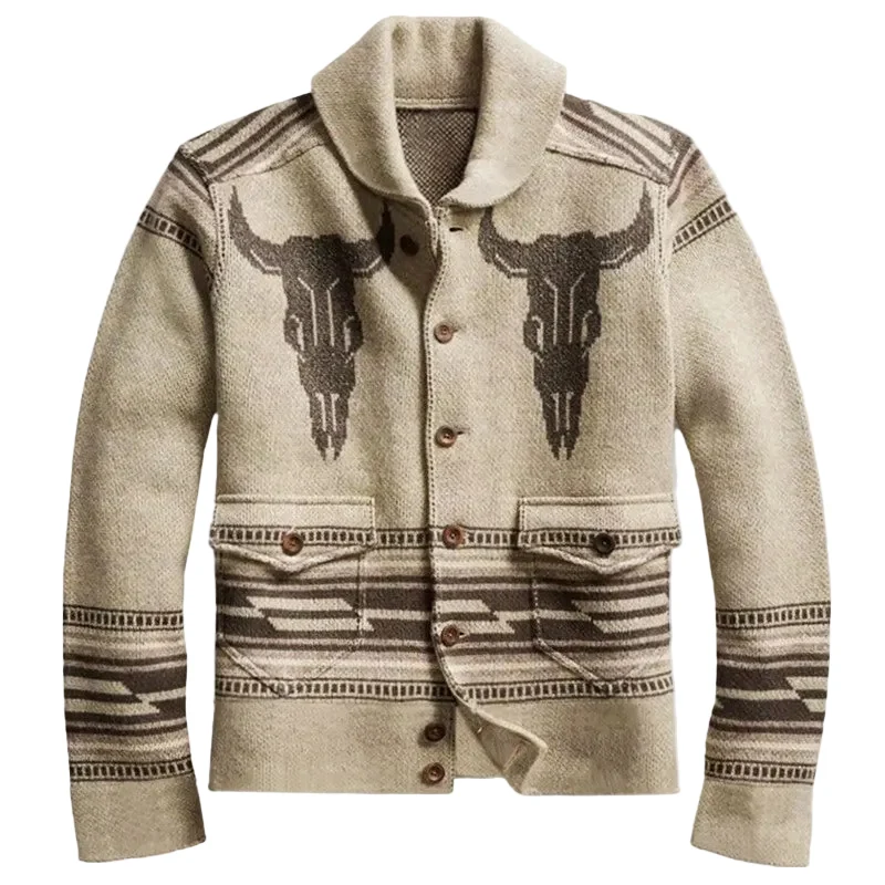 Heren Cardigan met Western Flair