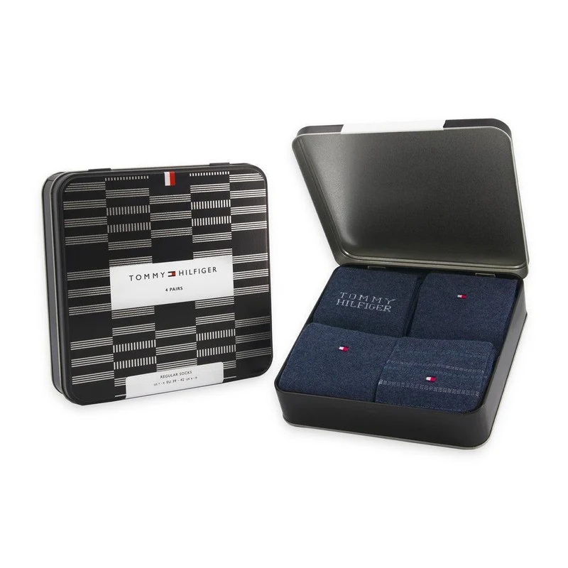 Men Sock 4P Tin Gift Box Tommy Stripe 701229780