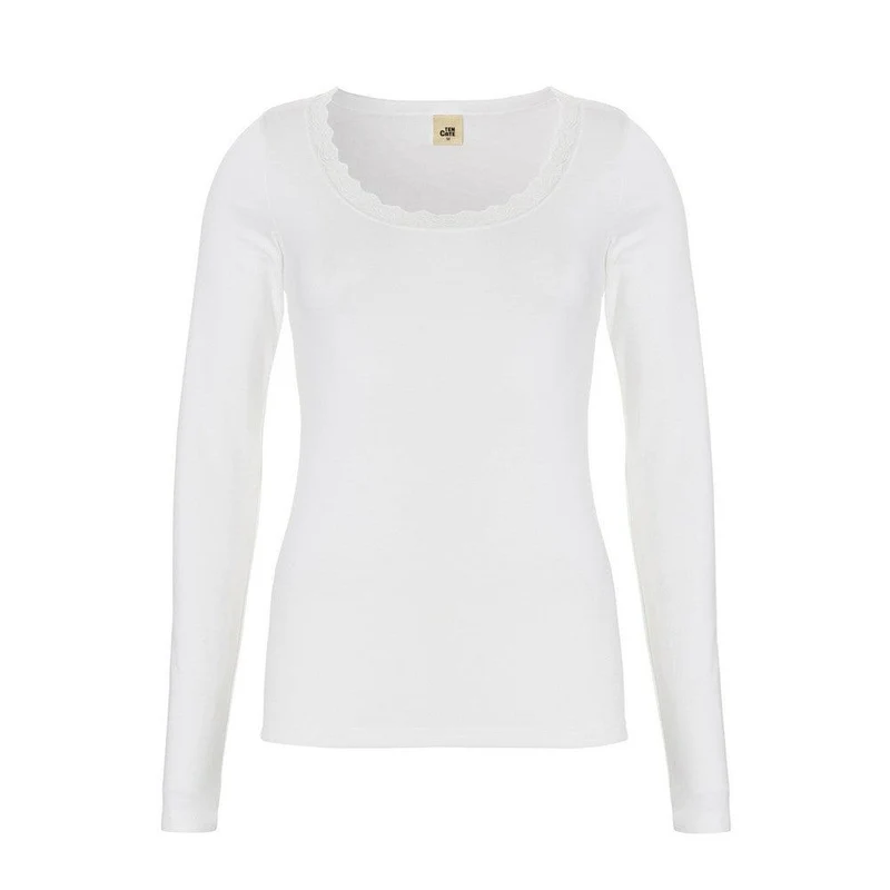 Shirt LS round neck lace 60381