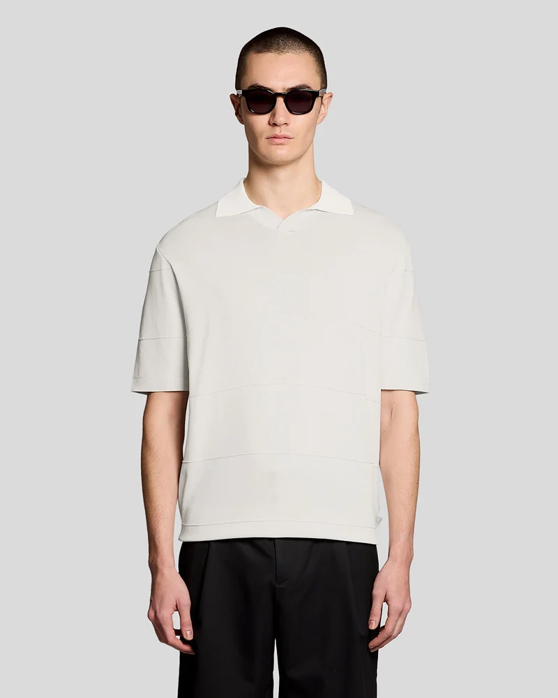 Lyle & Scott Herenpolo met open kraag, fijn gebreid | Skylight