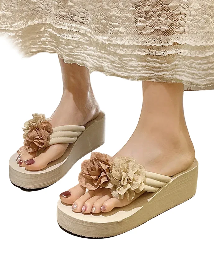 Dames Slippers Platform Met Bloem Design