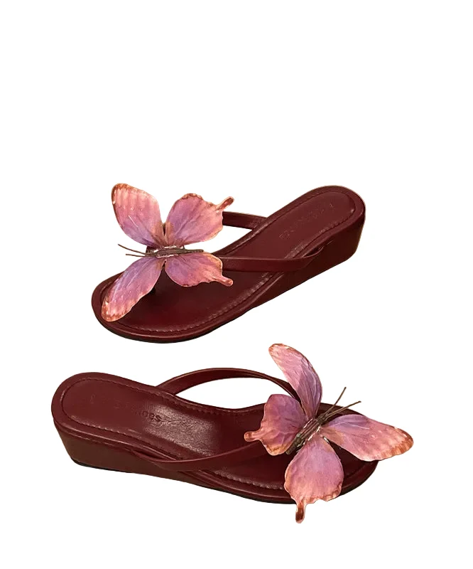 Dames Slippers Handgemaakt met Vlinderdesign