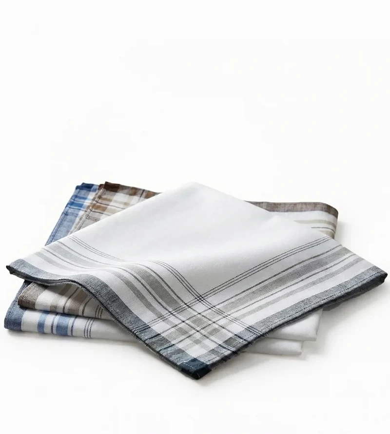 Tiseco12 stuks heren zakdoeken - White Summer 40x40 cm