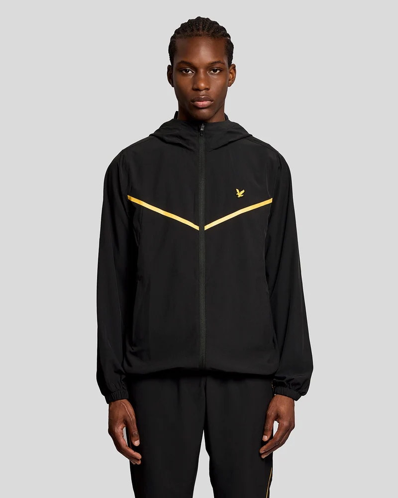Lyle & Scott Heren sportstreep trainingsjack | Gitzwart