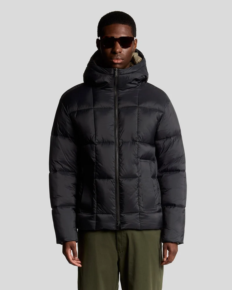 Lyle & Scott Heren vierkante Cocoon Puffer Jacket | Lak