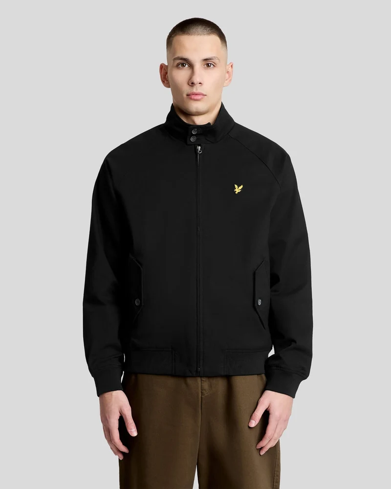 Lyle & Scott Harrington-jas voor heren van katoen | Gitzwart