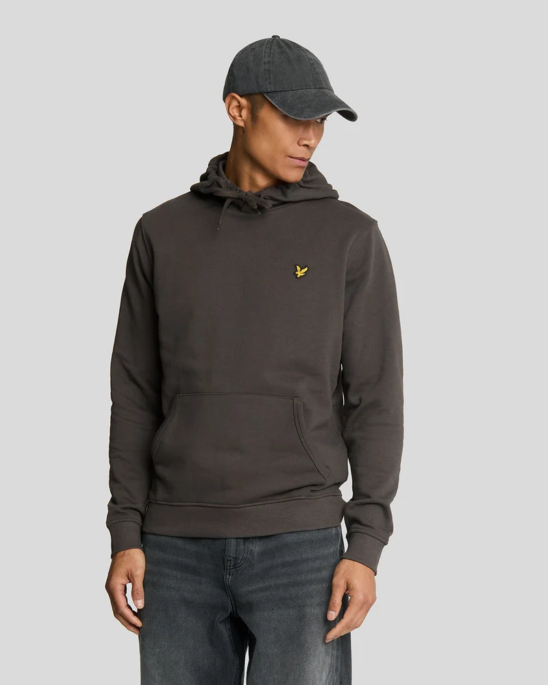 Lyle & Scott Heren hoodie van katoen met lusjes aan de achterkant | Gunmetal