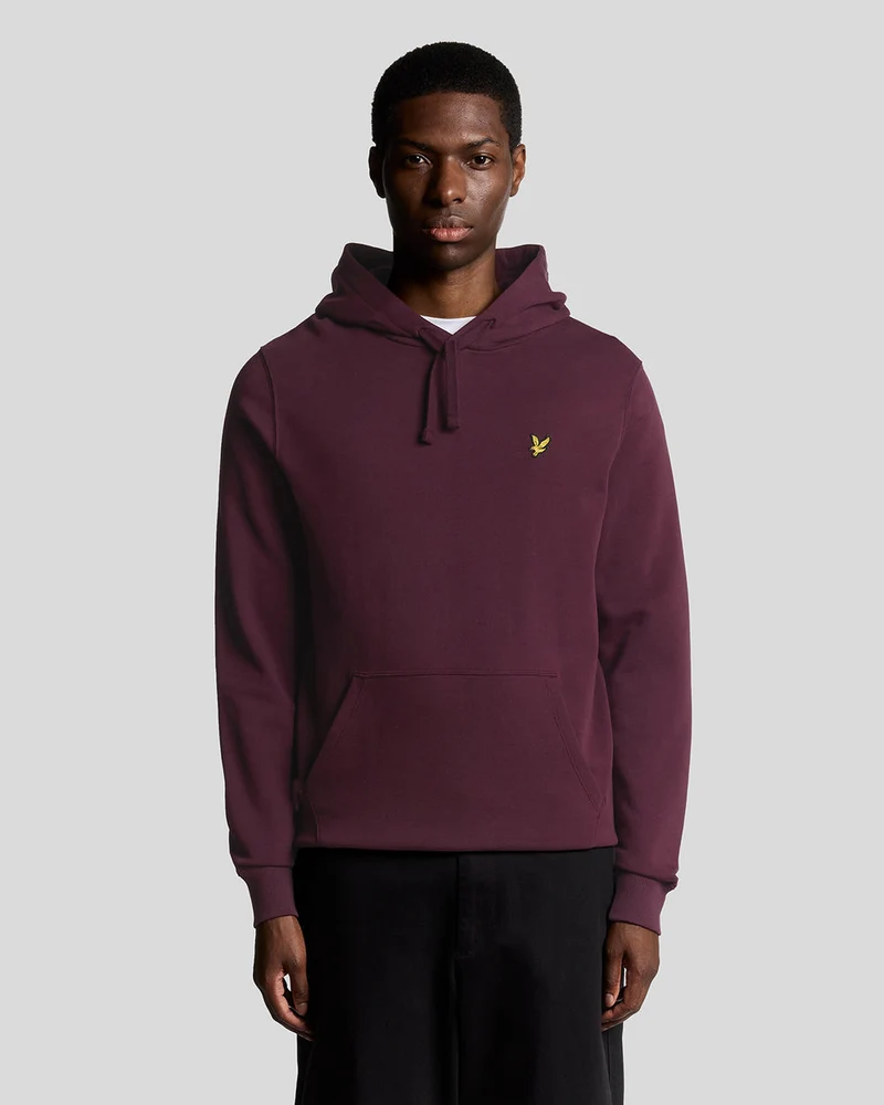 Lyle & Scott Heren hoodie van katoen met lusjes aan de achterkant | Bordeauxrood