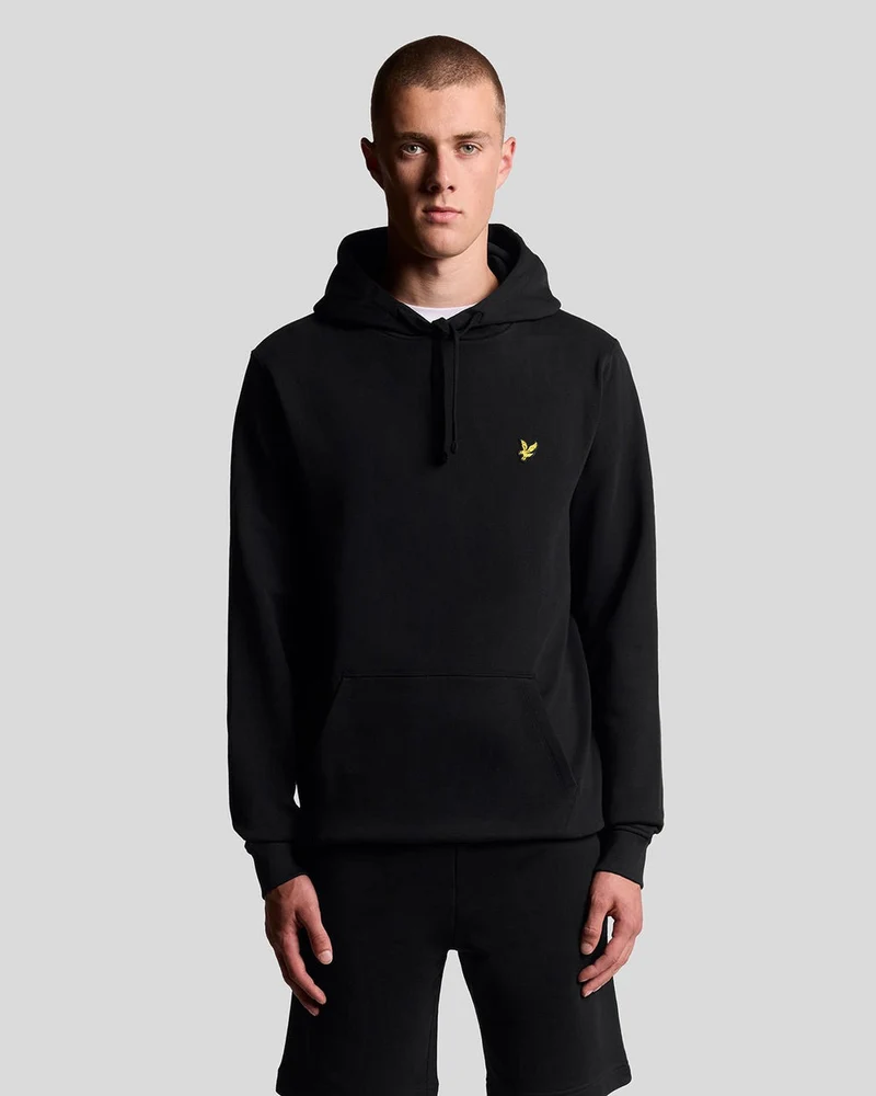 Lyle & Scott Hoodie van katoen met lusjes aan de achterkant voor heren | Zwart