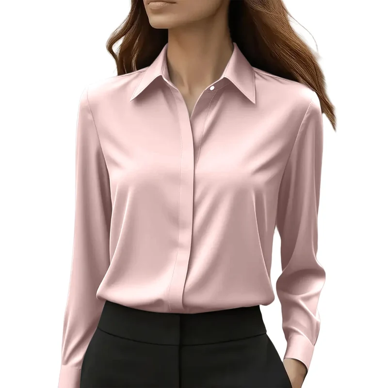 Dames Blouse met Lange Mouwen en Revers