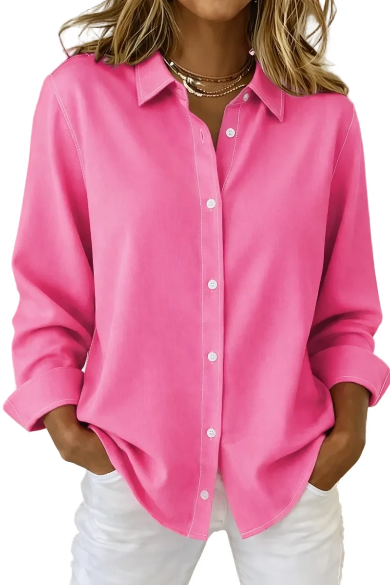 Dames Blouse Met Verfijnde Knoopstijl