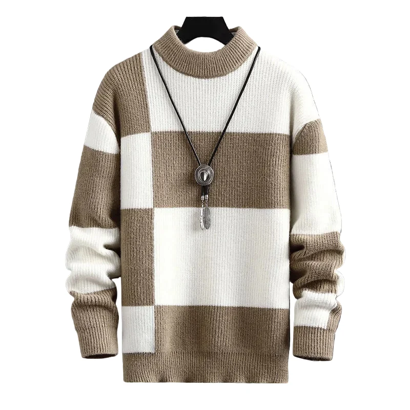 Heren Sweater Met Ruitpatroon en Nephals