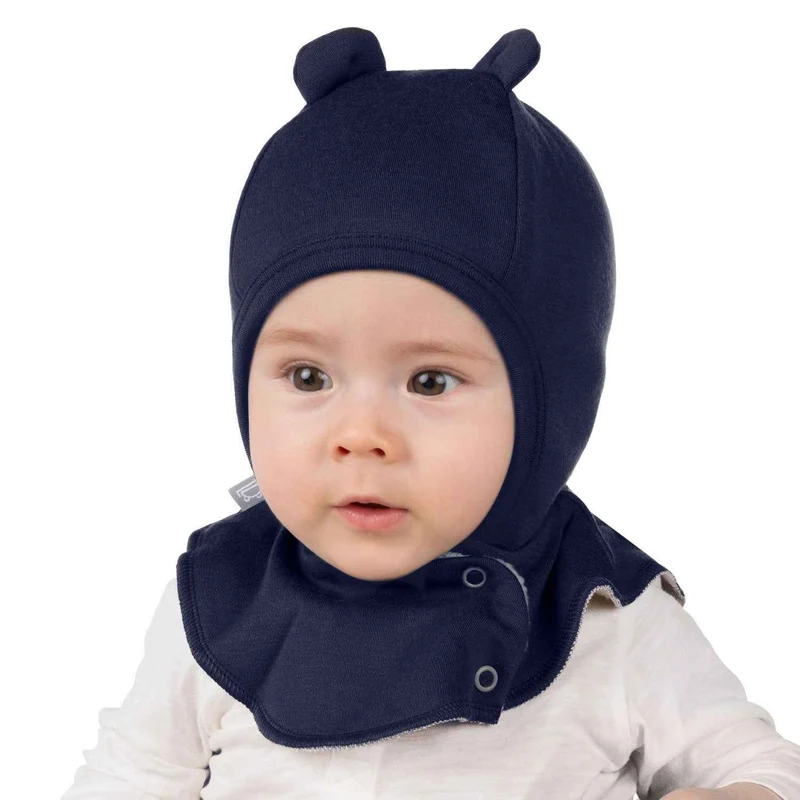 Kék merinógyapjú baba símaszk