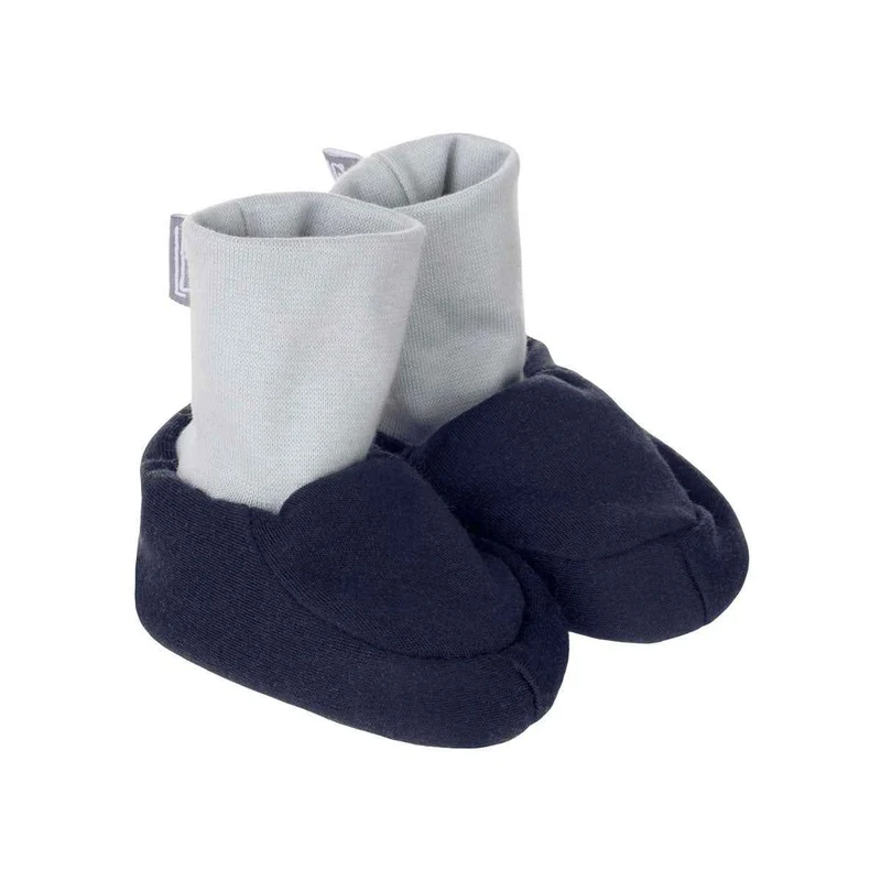 Babyschoentjes van blauwe merinowol met voering