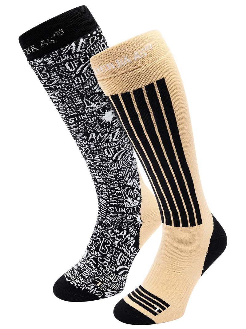 Ski Socks 2-pack | Black Multi