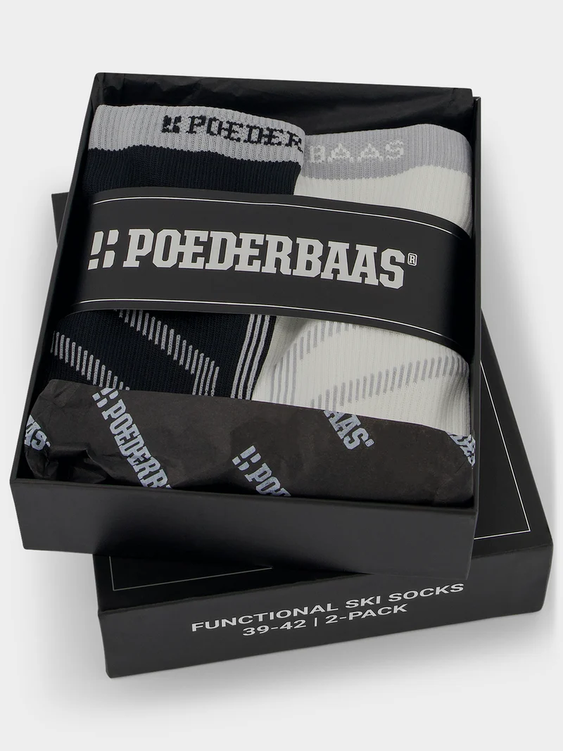 Giftbox Ski Socks 2-pack | Black White