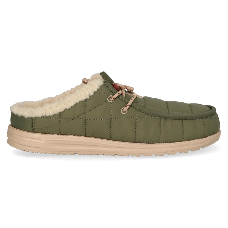 Wally Slip Camp Nylon Heren Instappers Burnt Olive/Sesame