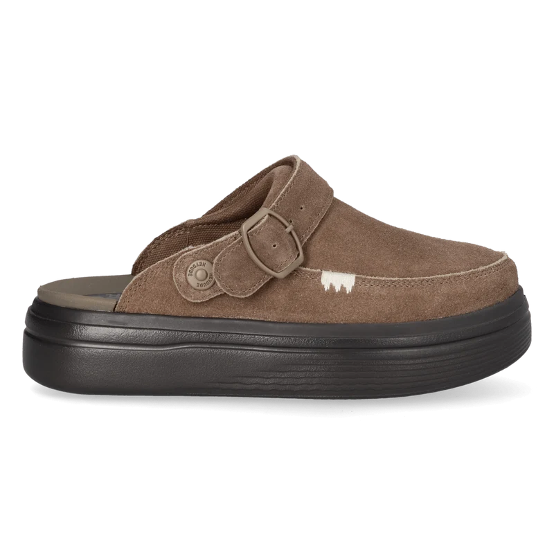Austin Lift Dames Clogs Suede Chocolate Chip/Multi