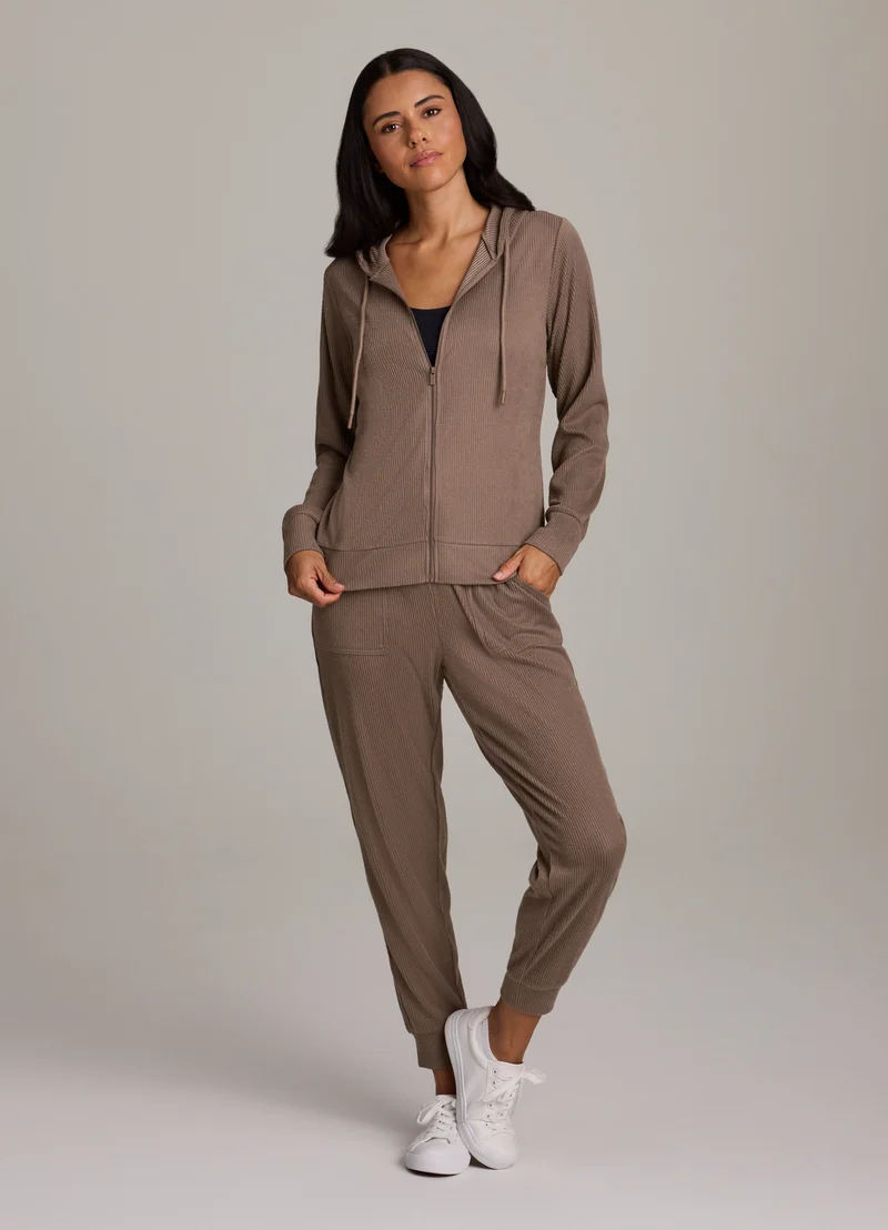Laidback Ribbed Zip Hoodie