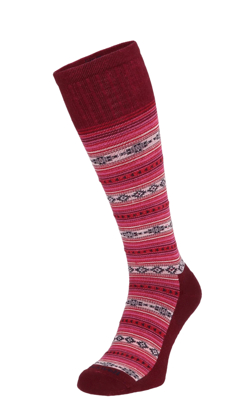 Southwest Stripe Dames Compressiekousen Klasse 2 Cranberry