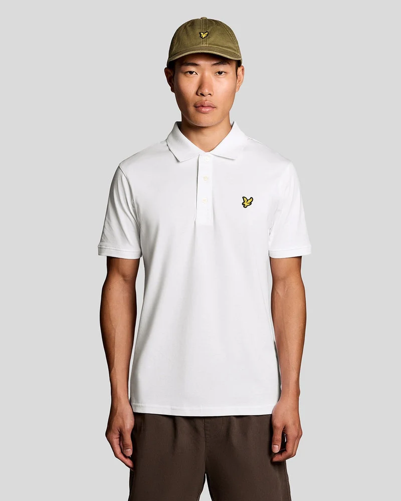 Lyle & Scott Heren poloshirt van katoenjersey | Wit