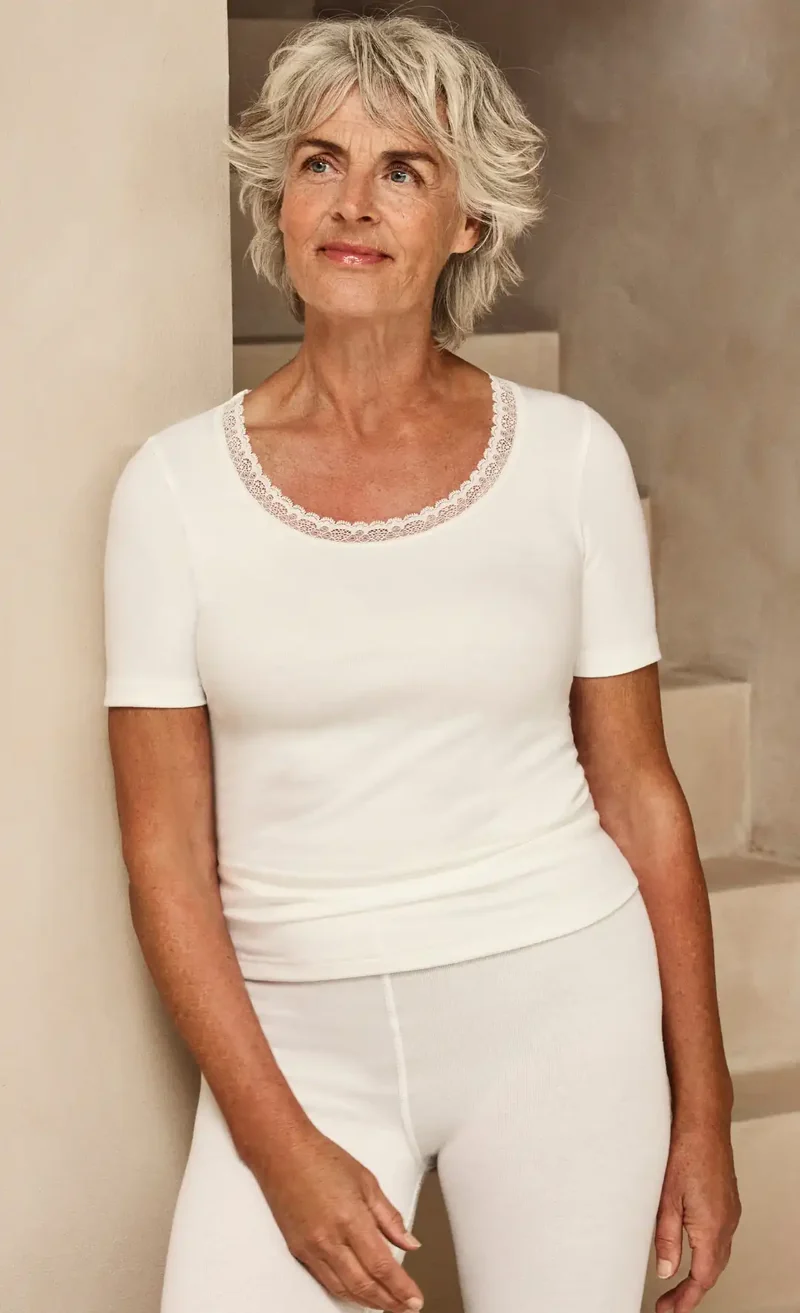 Ten Cate dames thermo shirt korte mouw - Kant