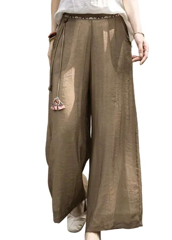 Dames Flared Broek Met Wijde Pijpen En Borduursels