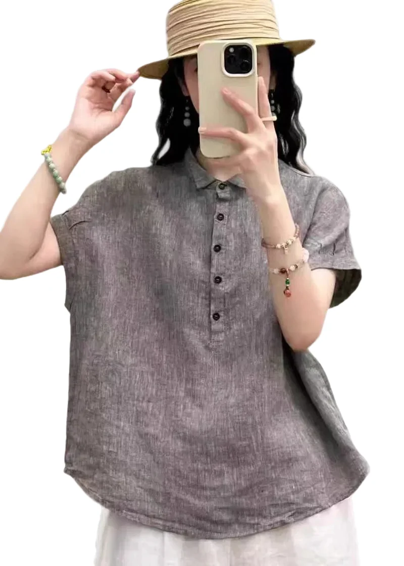 Dames Top met Peter Pan Kraag voor Zomer Casual Stijl