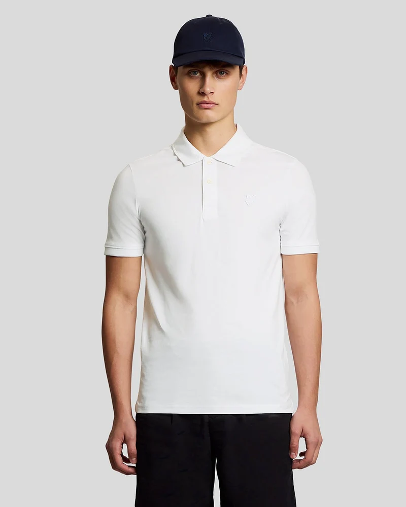 Lyle & Scott Polo shirt met plooien aan de manchetten voor heren | Wit